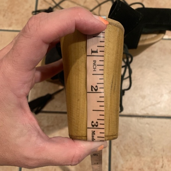 Steve Madden Shannnon Platform Leather Sandals Black size 10 - Picture 12 of 14